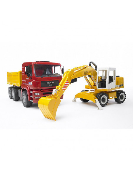 BRUDER - CAMION MAN TGA SI EXCAVATOR LIEBHERR,BR02751 BRUDER - CAMION MAN TGA SI EXCAVATOR LIEBHERR,BR02751