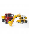 BRUDER - CAMION MAN TGA SI EXCAVATOR LIEBHERR,BR02751