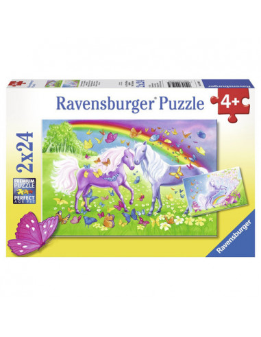 Puzzle Cai Si Curcubeu, 2X24 Piese,RVSPC09193
