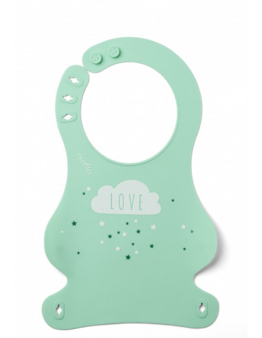 Nuvita Squashy baveta din silicon - blue & green -