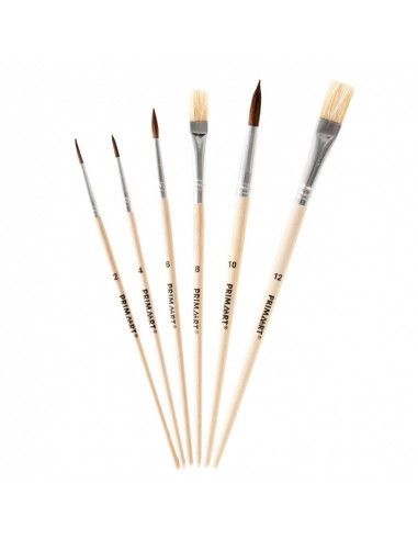 Prima Art set pensule cu maner din lemn - 6 buc,323148