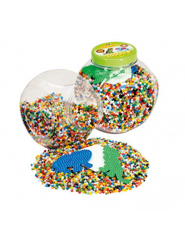 Set de 15000 margele si 3 plansete in borcan cu capac
