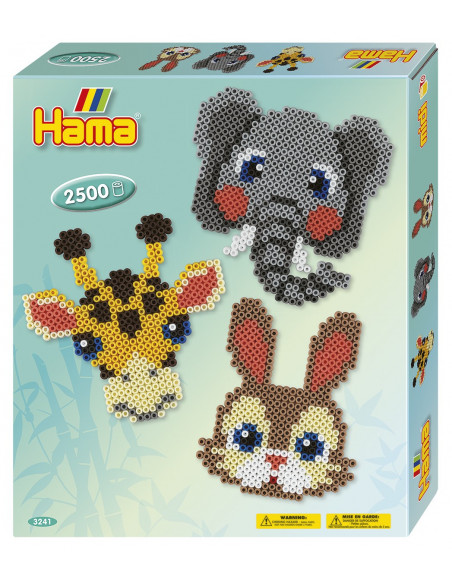 Animale africane - 2500 margele de calcat HAMA MIDI in