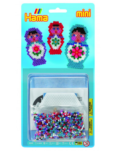 Papusi rusesti - set de 2000 margele Hama mini in blister,Ha5509