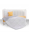 Set lenjerie pat 4 piese, bumbac ranforce, Grey