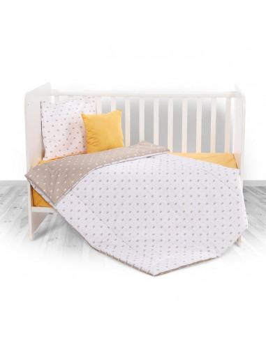 Set lenjerie pat 4 piese, bumbac ranforce, Latte