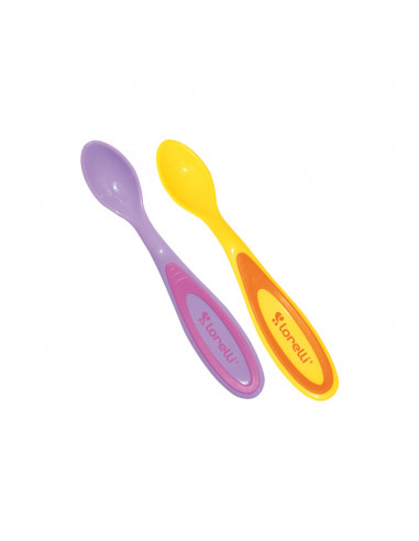 Set 2 lingurite flexibile cu maner anatomic, culori
