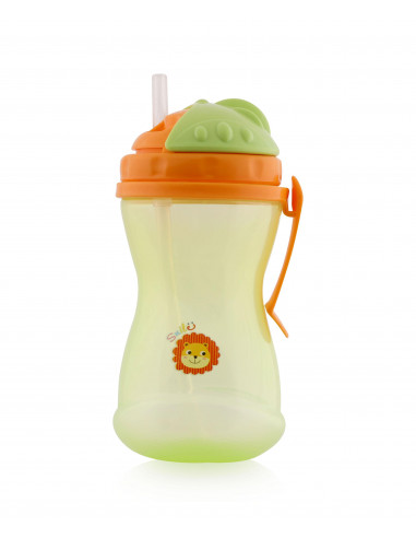Cana sport anticurgere cu toarte si pai, 12 luni+, 400 ml