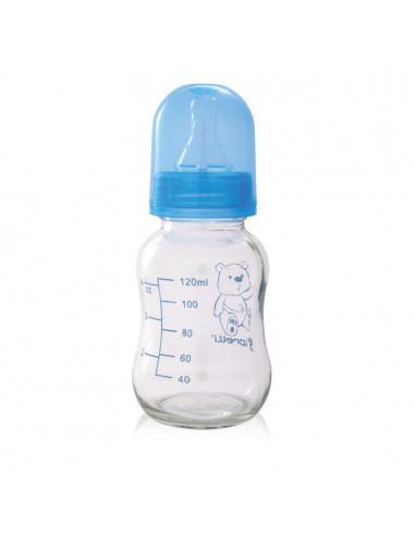 Biberon din sticla 120 ml, Blue,10200610002