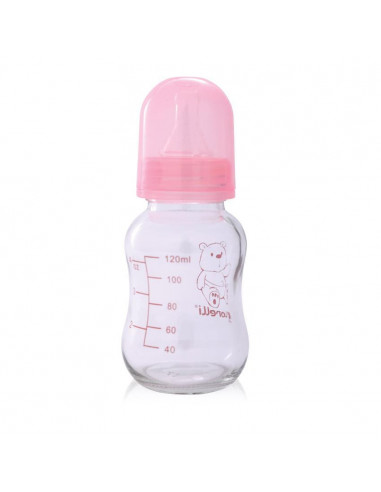 Biberon din sticla 120 ml, Pink,10200610001