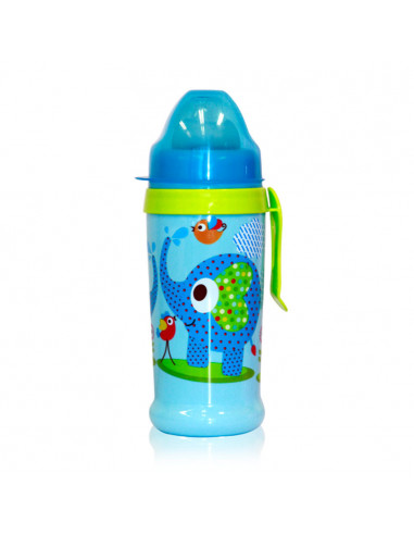 Biberon anticurgere cu clips de agatare 360 ml, culori