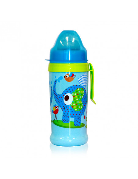 Biberon anticurgere cu clips de agatare 360 ml, culori