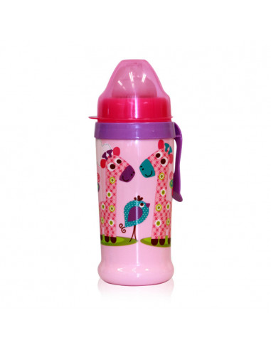 Biberon anticurgere cu clips de agatare 360 ml, culori
