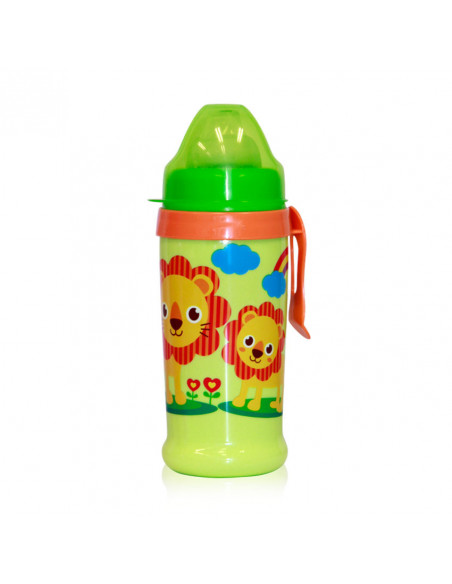 Biberon anticurgere cu clips de agatare 360 ml, culori