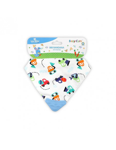 Baveta tip bandana, cu jucarie dentitie, bumbac, Imprimeuri