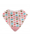 Baveta tip bandana, cu jucarie dentitie, bumbac, Imprimeuri
