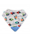 Baveta tip bandana, cu jucarie dentitie, bumbac, Imprimeuri