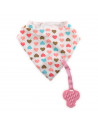 Baveta tip bandana, cu snur si jucarie dentitie, bumbac