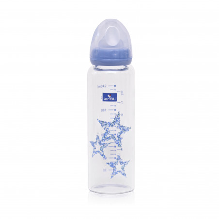 Biberon din sticla cu tetina anticolici, 240 ml, culori
