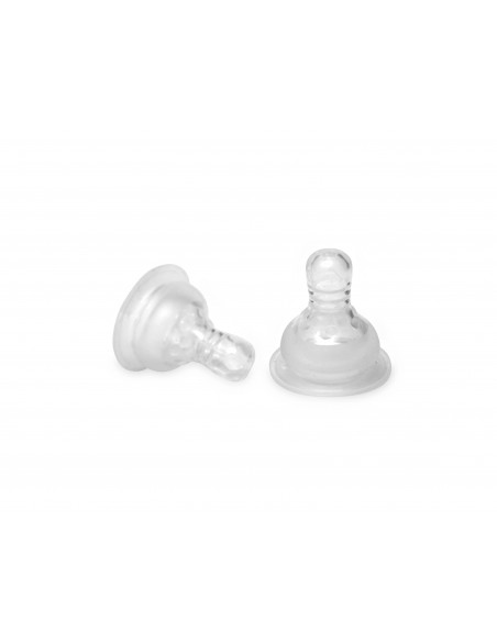 Set 2 tetine anti-colici, silicon moale, 0 luni+, alb,1022064