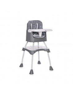 Scaun de masa inalt pentru copii, Trick, convertibil 3in1, Grey