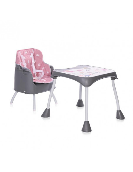 Scaun de masa inalt pentru copii, Trick, convertibil 3in1, Pink Scaun de masa inalt pentru copii, Trick, convertibil 3in1, Pink