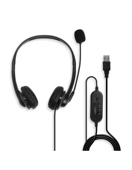 Casti Lindy LY-42870 USB Stereo cu microfon, negru,LY-42870