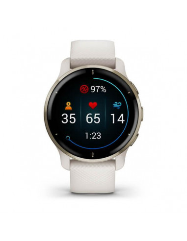 Ceas Garmin SmartWatch Venu 2 Plus Stainless Steel Bezel, Ivory