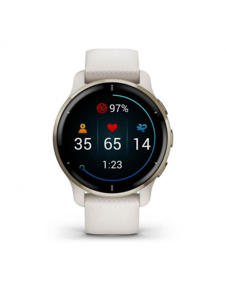 Ceas Garmin SmartWatch Venu 2 Plus Stainless Steel Bezel, Ivory