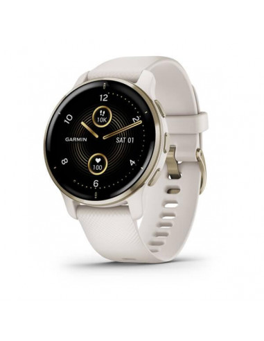 Ceas Garmin SmartWatch Venu 2 Plus Stainless Steel Bezel, Ivory