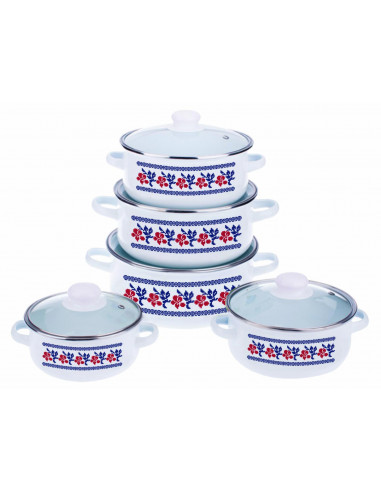 SET GATIT 10 PIESE EMAILAT, MODEL TRADITIONAL DIN