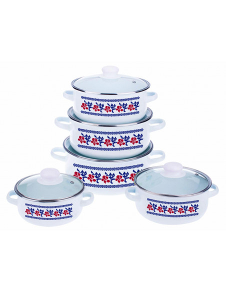 SET GATIT 10 PIESE EMAILAT, MODEL TRADITIONAL DIN