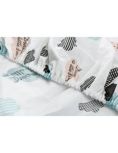 Cearsaf imprimat de bumbac cu elastic Sensillo Plush Karo