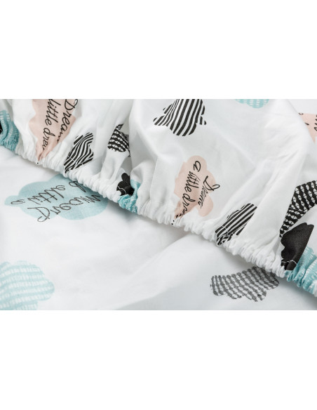 Cearsaf imprimat de bumbac cu elastic Sensillo Plush Karo