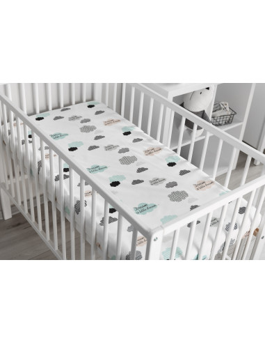Cearsaf imprimat de bumbac cu elastic Sensillo Plush Karo