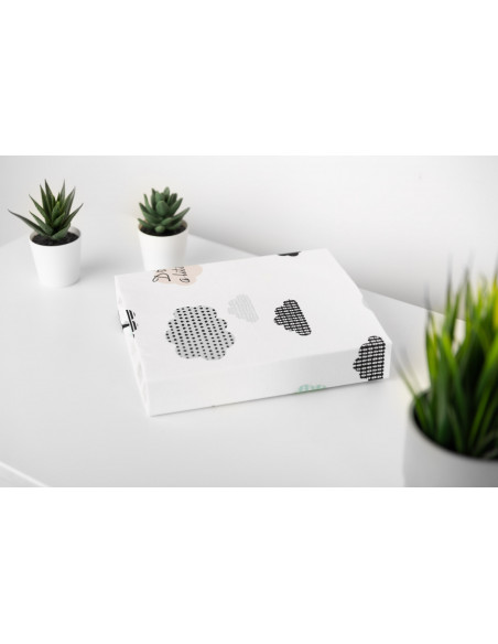 Cearsaf imprimat de bumbac cu elastic Sensillo Plush Karo