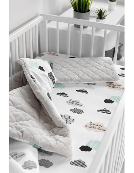 Cearsaf imprimat de bumbac cu elastic Sensillo Plush Karo