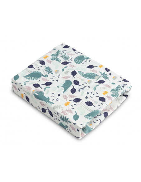Cearsaf imprimat de bumbac cu elastic Sensillo Plush Karo