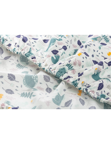 Cearsaf imprimat de bumbac cu elastic Sensillo Plush Karo
