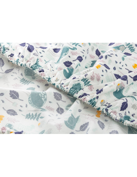 Cearsaf imprimat de bumbac cu elastic Sensillo Plush Karo