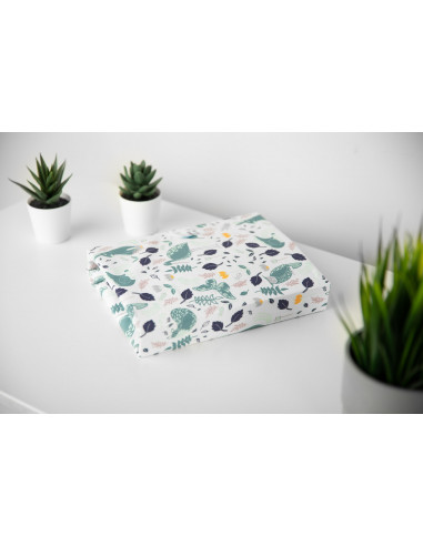 Cearsaf imprimat de bumbac cu elastic Sensillo Plush Karo