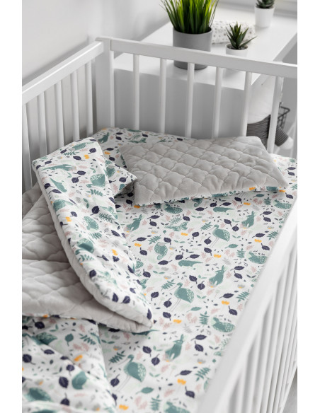 Cearsaf imprimat de bumbac cu elastic Sensillo Plush Karo