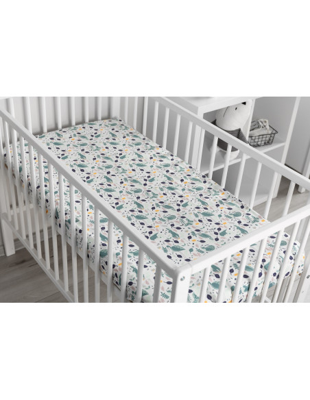Cearsaf imprimat de bumbac cu elastic Sensillo Plush Karo