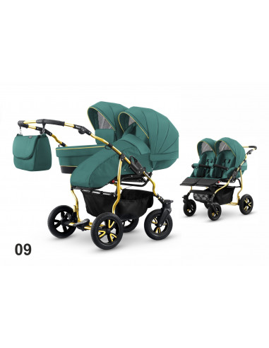 Carucior pentru doi copii Mikado GOLDSTAR 0+1 (T01-09)