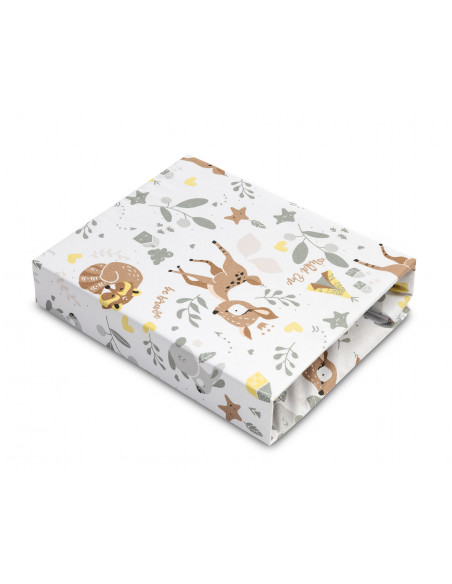 Cearsaf imprimat de bumbac cu elastic Sensillo Plush Karo