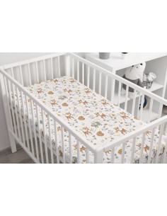 Cearsaf imprimat de bumbac cu elastic Sensillo Plush Karo 2