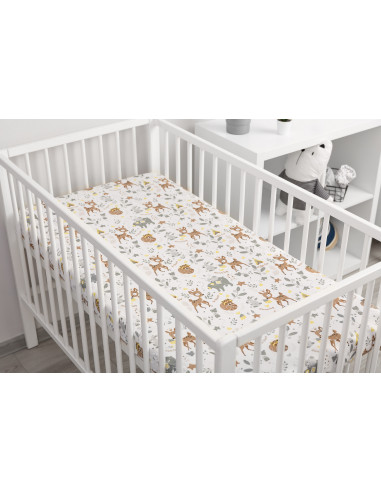 Cearsaf imprimat de bumbac cu elastic Sensillo Plush Karo