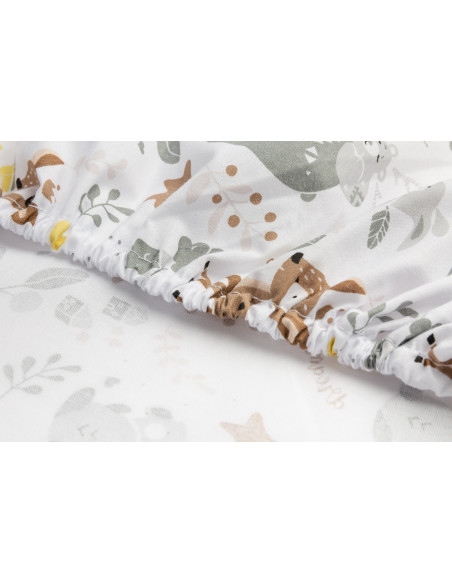 Cearsaf imprimat de bumbac cu elastic Sensillo Plush Karo