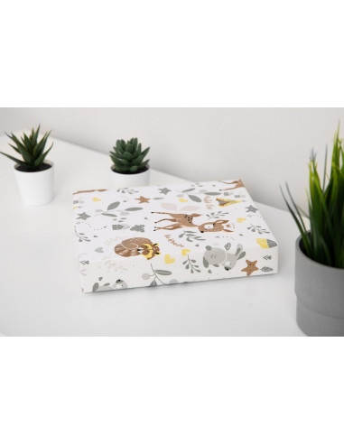 Cearsaf imprimat de bumbac cu elastic Sensillo Plush Karo