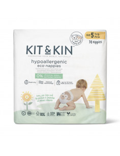 Scutece Hipoalergenice Eco Kit&Kin, Marimea 5, 11 kg+, 30